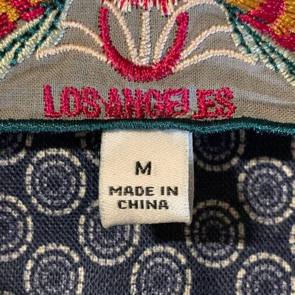 Johnny Was Women's Floral Patchwork Button Up 100% Linen Tunic Top Size M - Picture 8 of 12